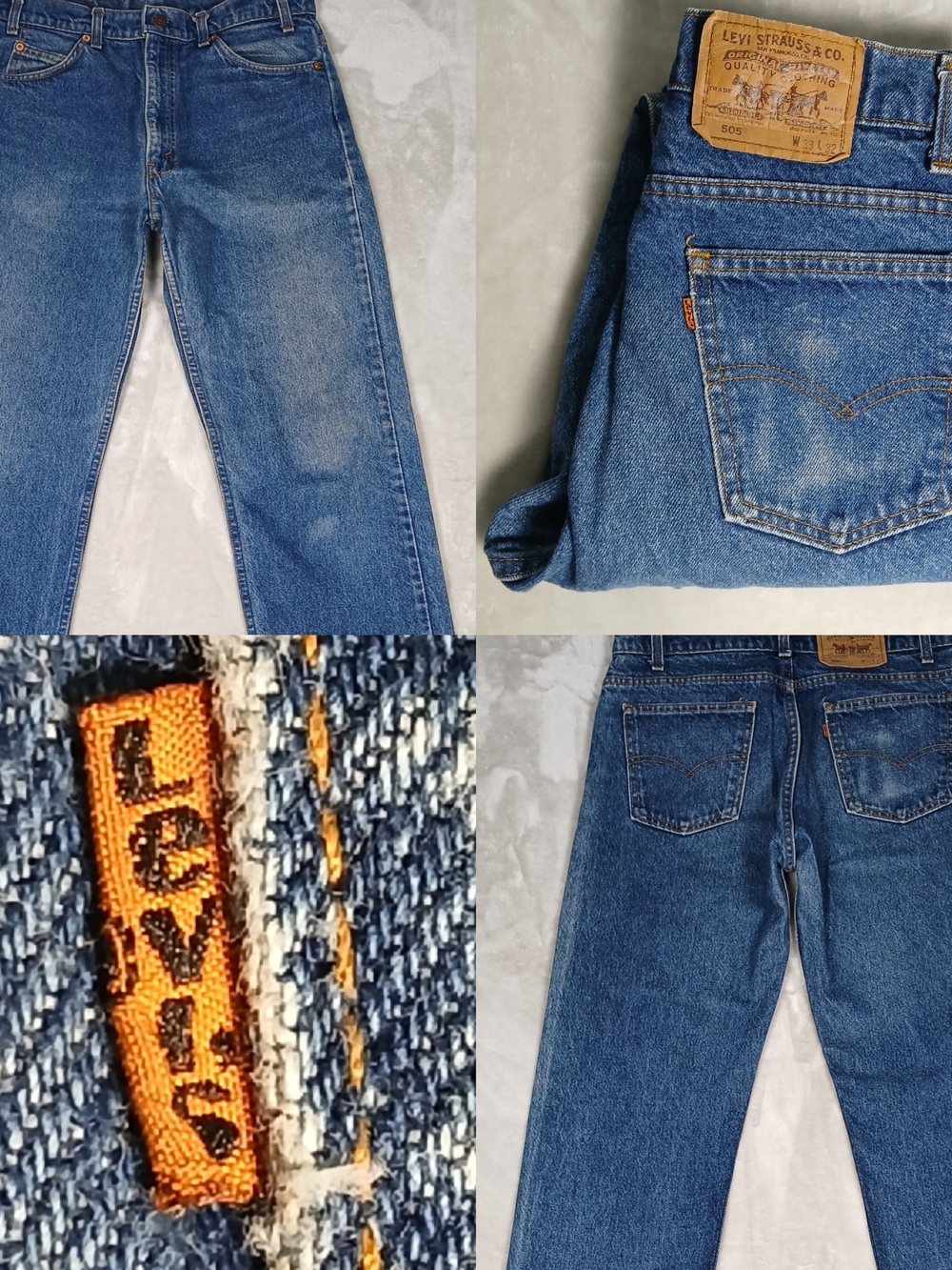 Vintage Levi's Made In USA Orange Tab 505 Jeans 32x32 Men's Tagged 33x32